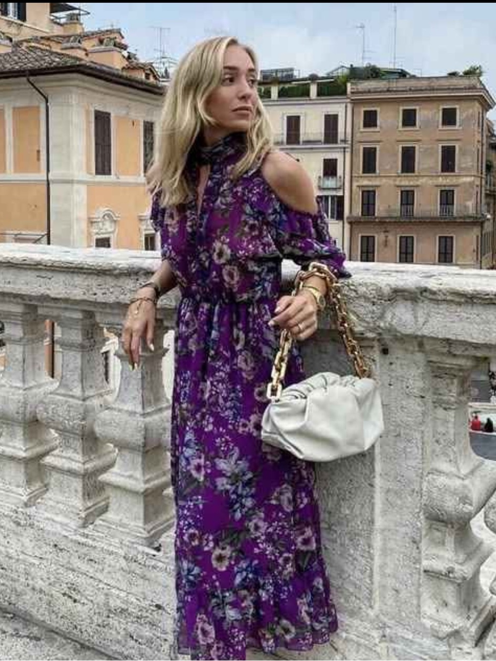 Zara Purple Green Long Floral dress